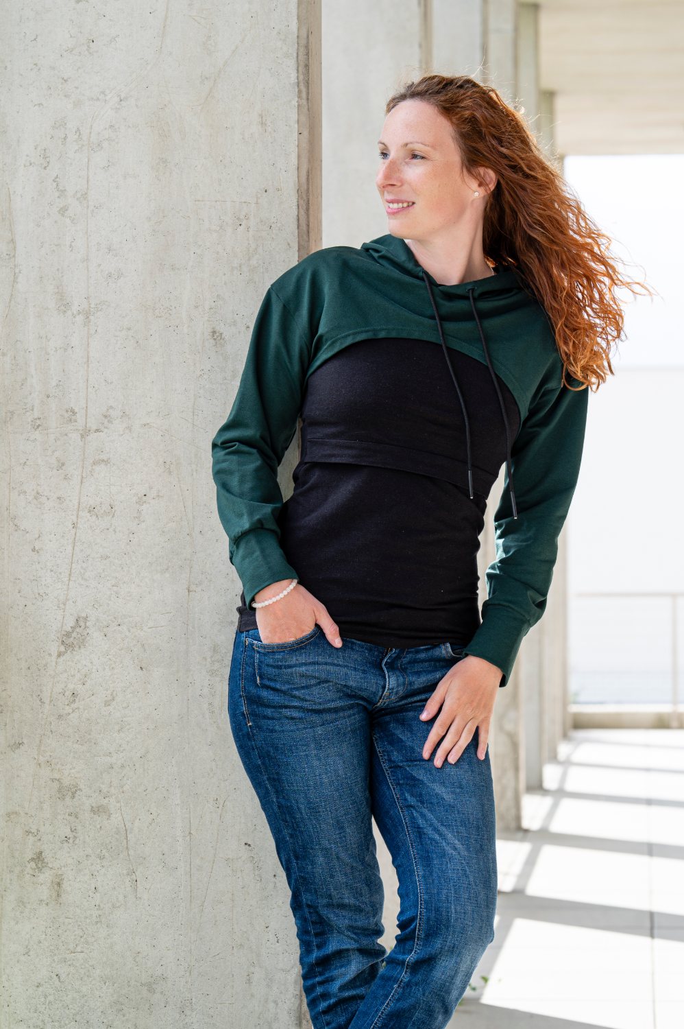 MINI crop mikinka Nikita deep green