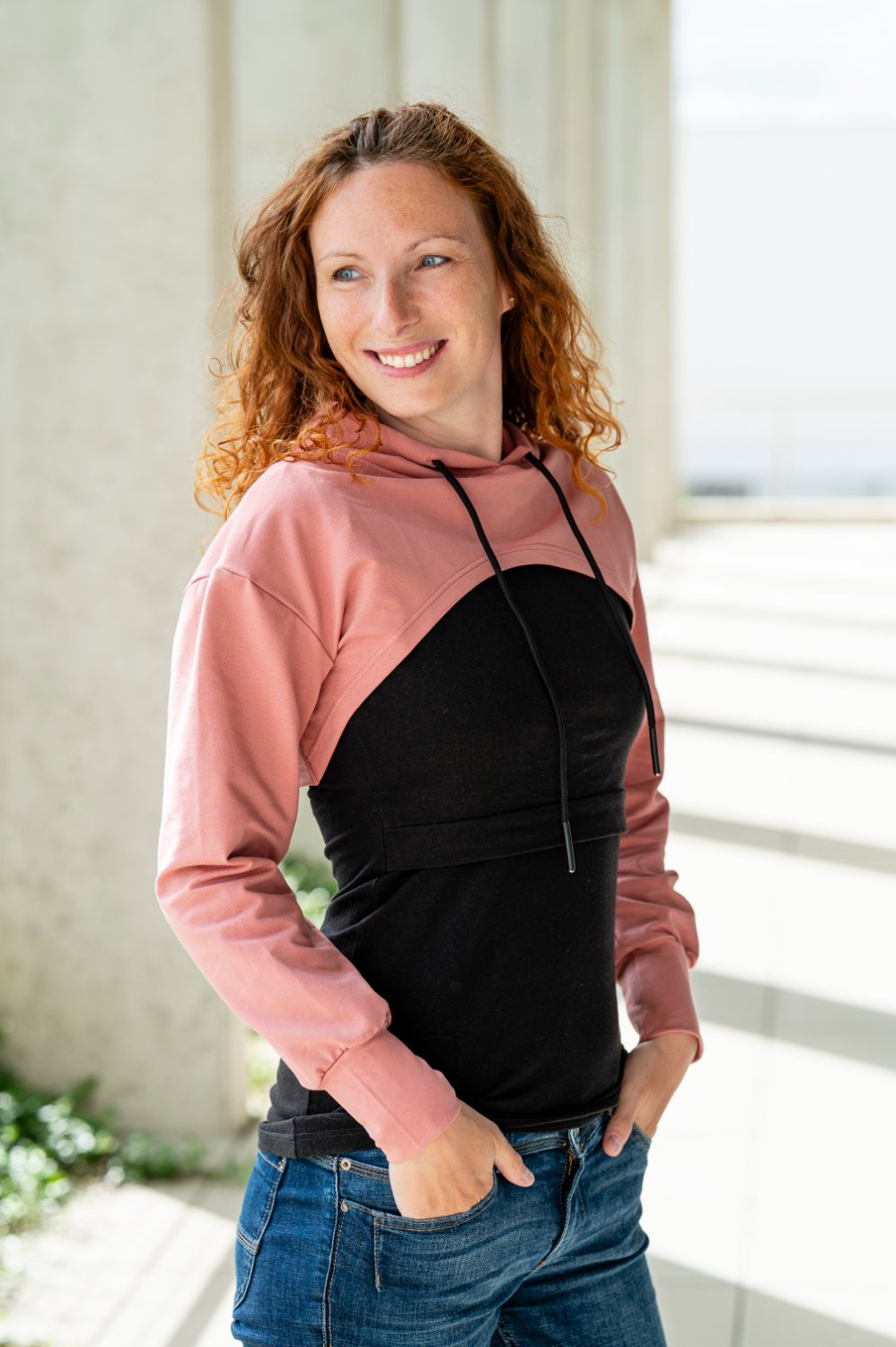 MINI crop mikinka Nikita dusky pink